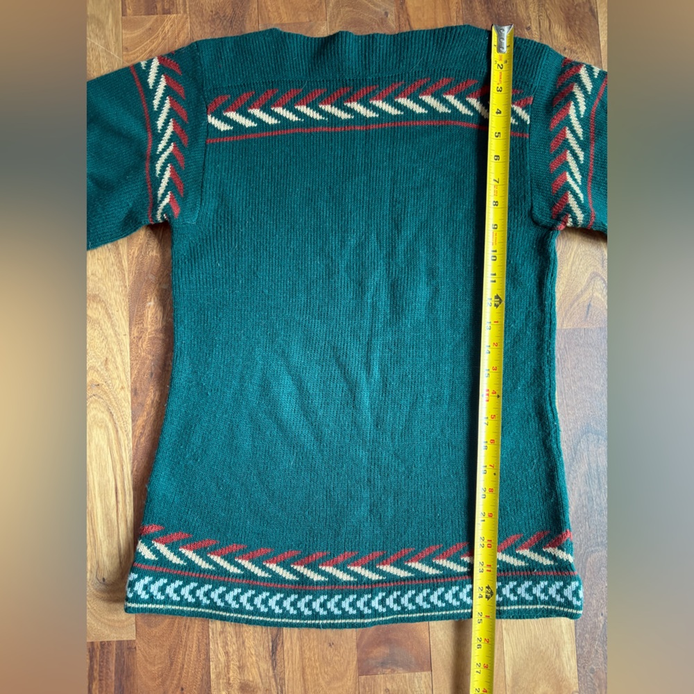 Green Patterned Knit Tunic Top - image 3